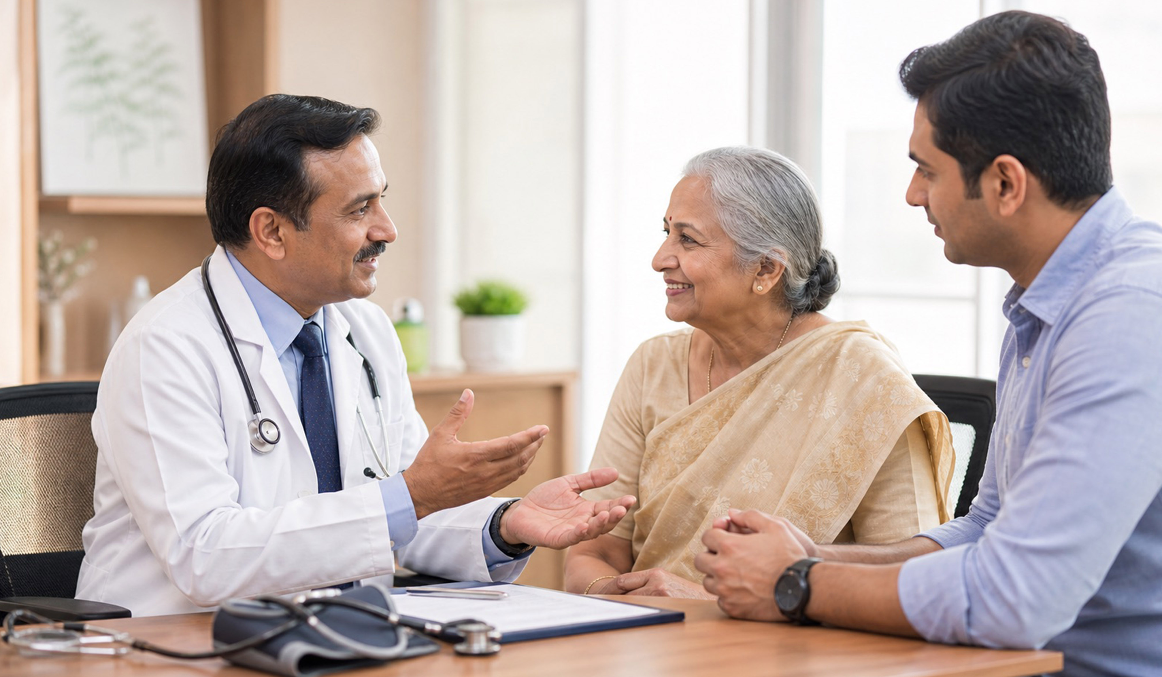 Patient and family in Mangalore